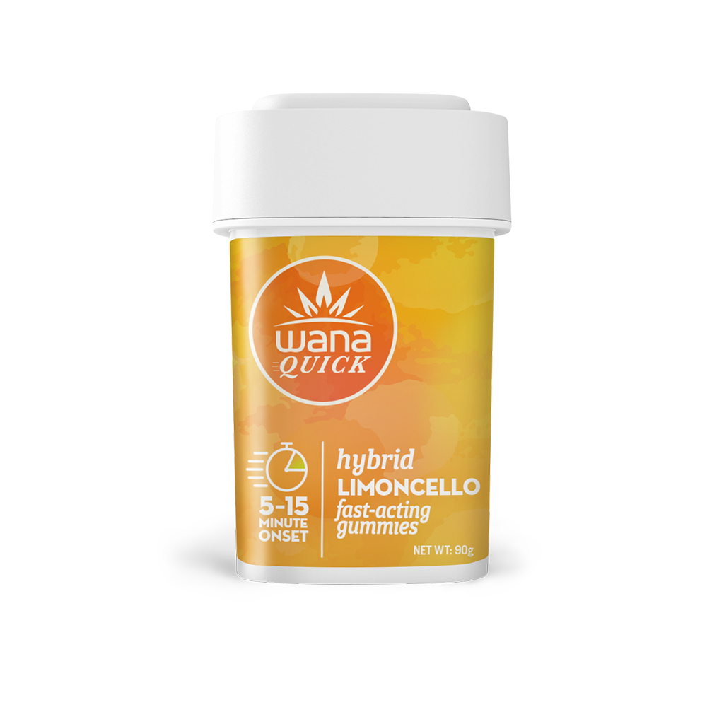 WANA QUICK GUMMIES LIMONCELLO HYBRID 100MG 1 Wana quick gummies limoncello hybrid 100mg