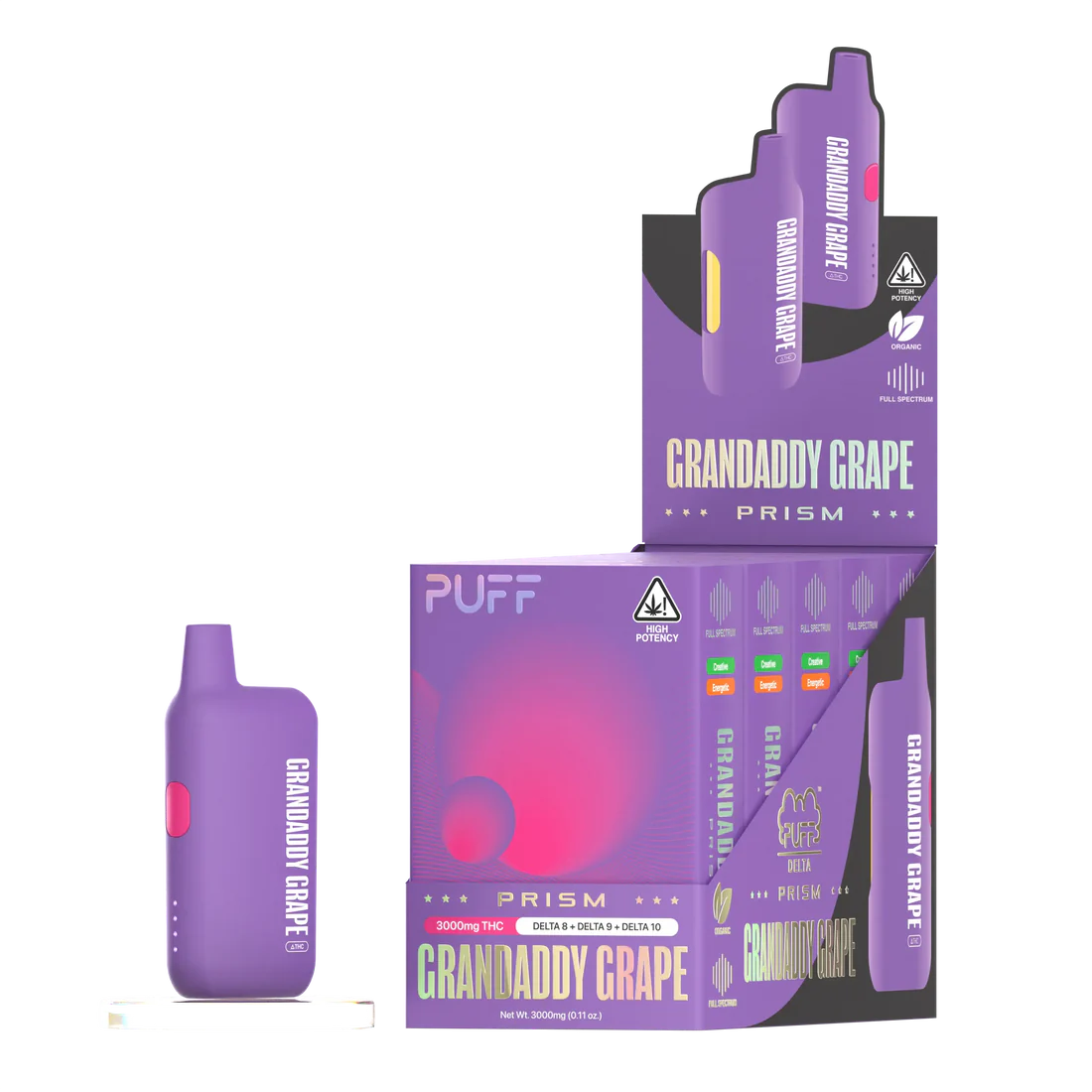PUFF Delta Granddaddy Grape 3g PRISM 4 PUFF Delta Granddaddy Grape 3g PRISM