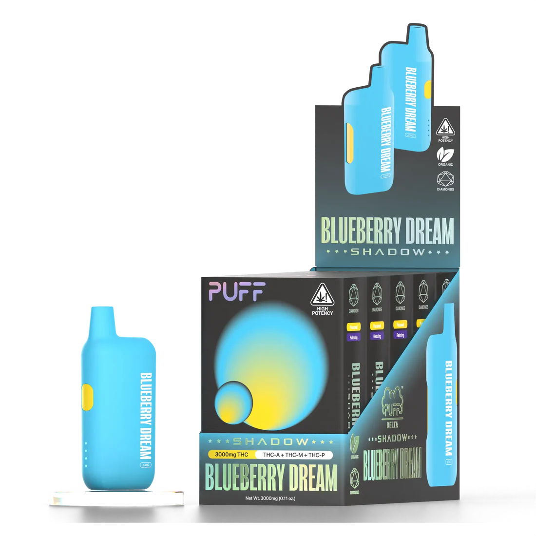 PUFF Delta Blueberry Dream 3g SHADOW 4 PD 5P Blueberry