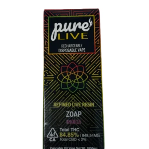 Pure Live Full Spectrum Refined Live Resin 1G Disposable Vape - Zoap