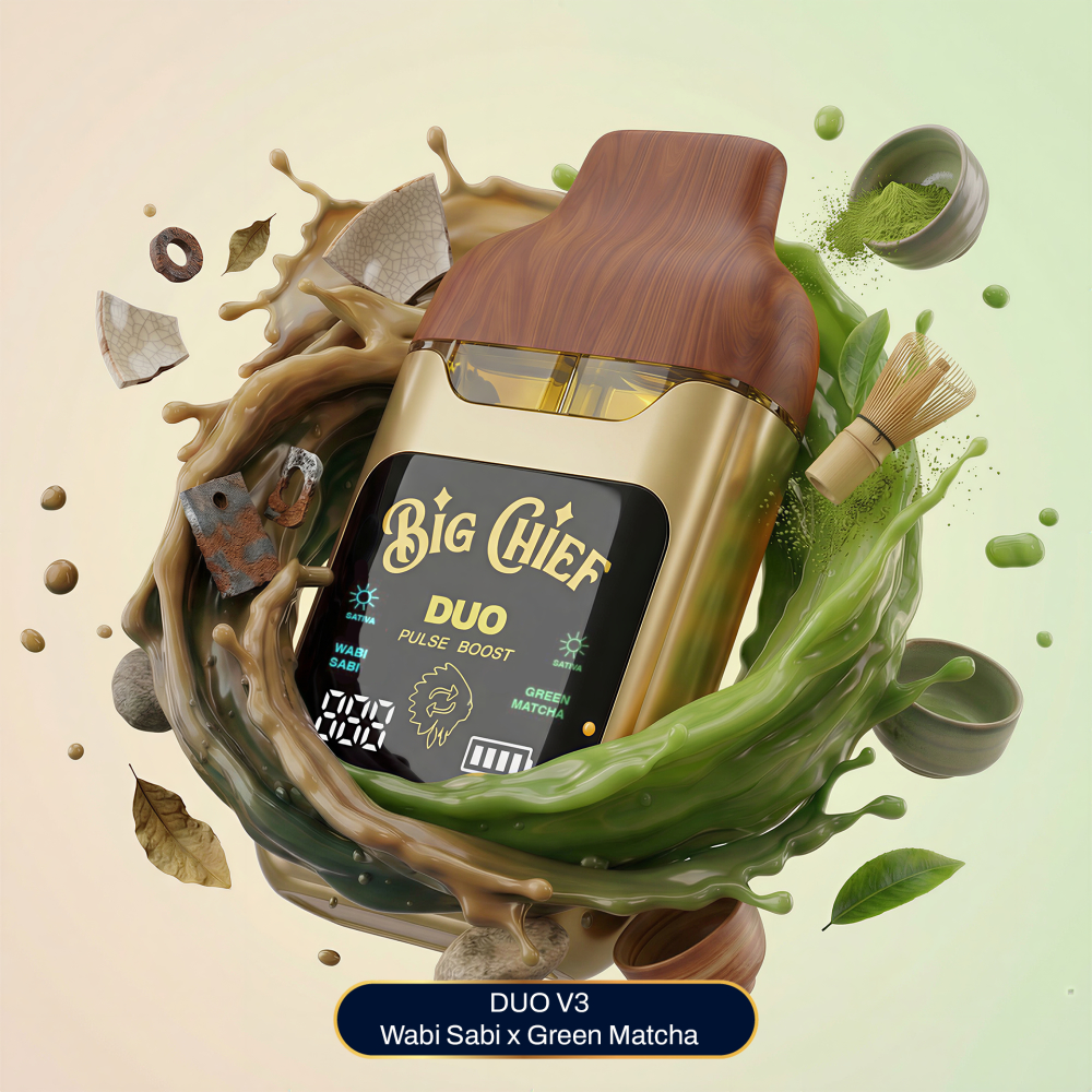 f2ff0f8344e2b9e3e491b0b4a22c76ed Big Chief Wabi Sabi x Green Matcha V3 LD Disposable 2g - Image 1
